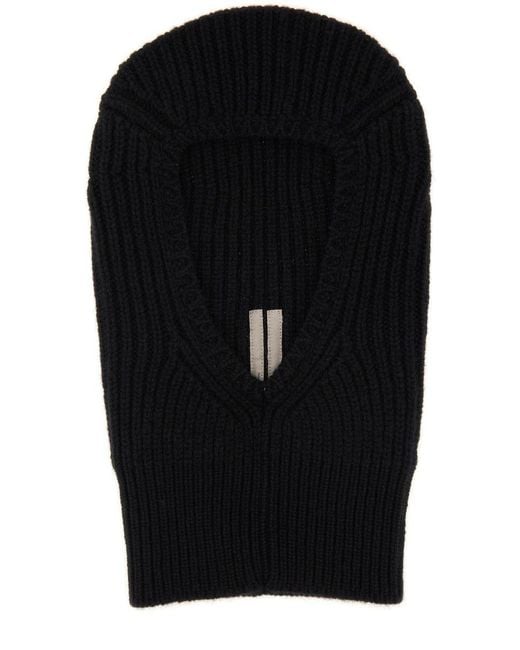 Rick Owens Black Knitted Balaclava for men