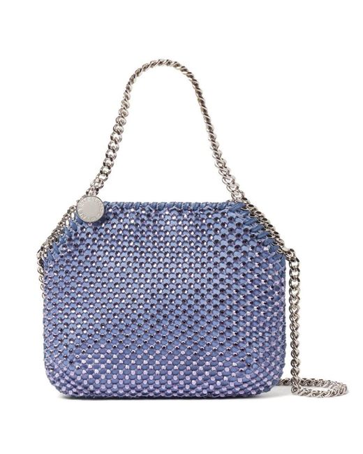 Stella McCartney Blue Falabella Mini Crystal-Embellished Tote Bag