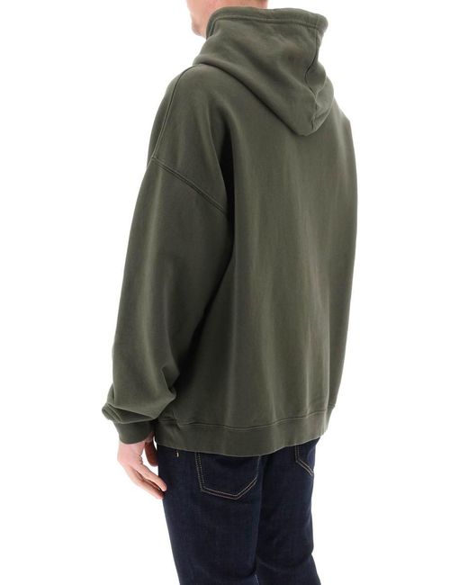 DSquared² Green Hoodie With Logo Print for men