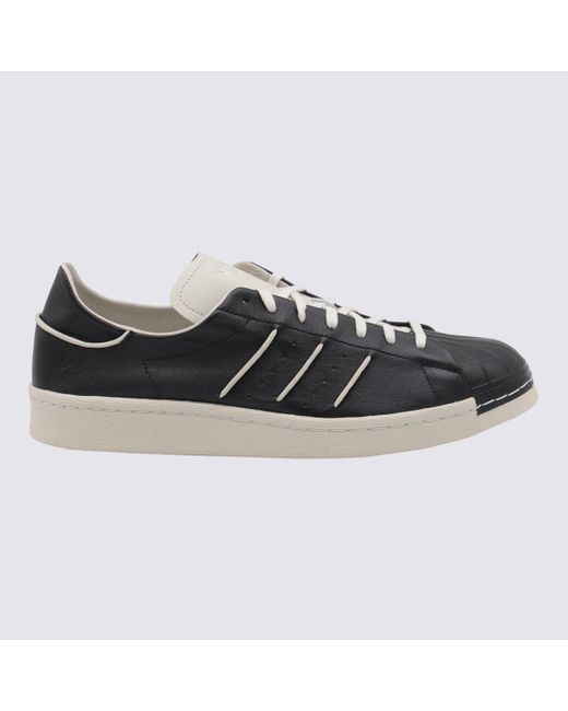 Y-3 Black Leather Superstar Sneakers