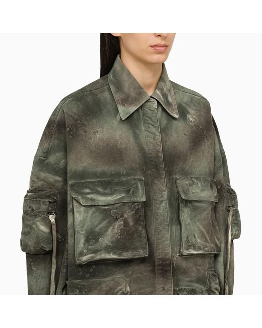The Attico Green Camouflage Multi-Pocket Jacket