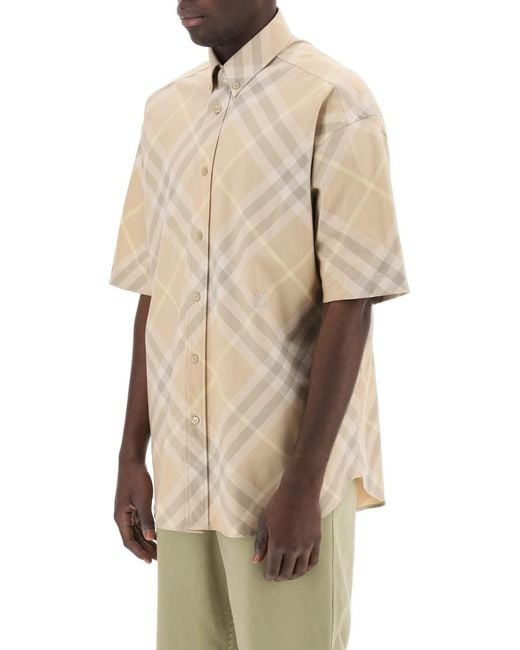 Burberry Natural "Organic Cotton Checkered Shirt for men