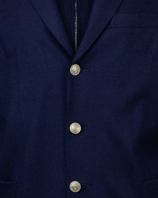 Eleventy Blue Jacket With Bib Detail for men