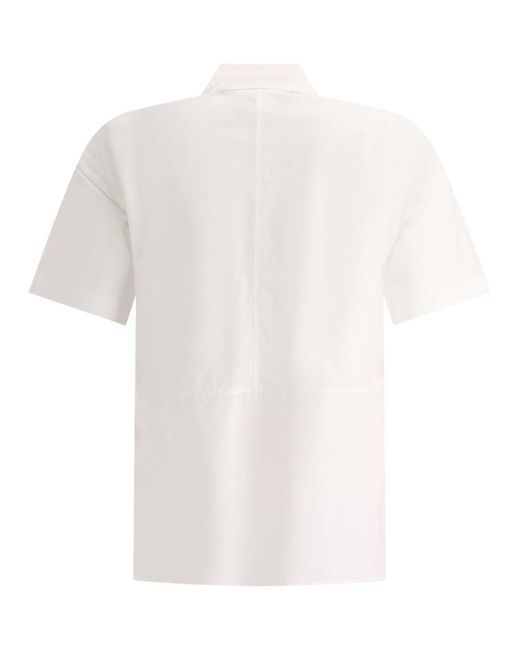 C P Company White Poplin Shirt With Pockets for men