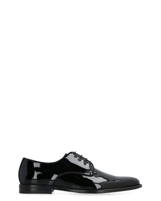 Dolce & Gabbana Black Lace-up Derby Shoes for men