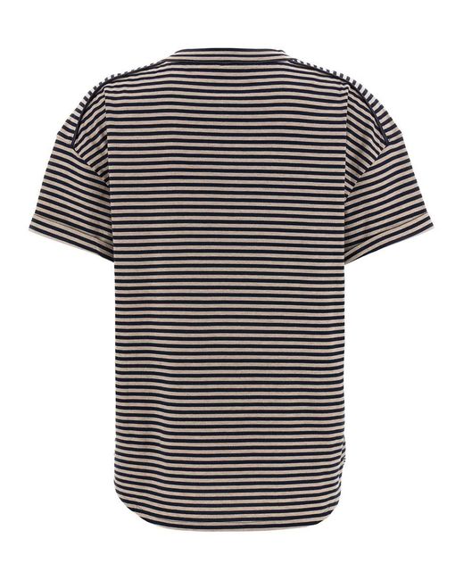 Brunello Cucinelli Black Striped T-Shirt