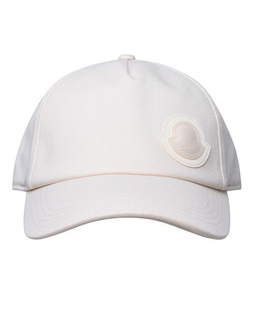Moncler White Cream Cotton Hat