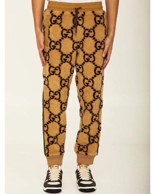 Gucci Brown GG Jacquard joggers for men