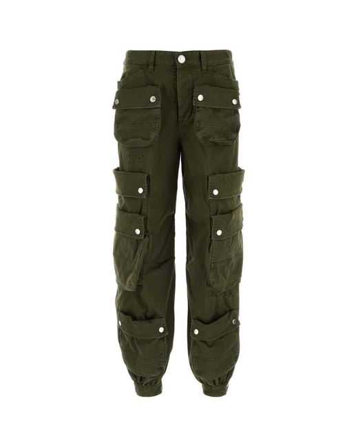 DSquared² Green Wide Leg Cargo Pants