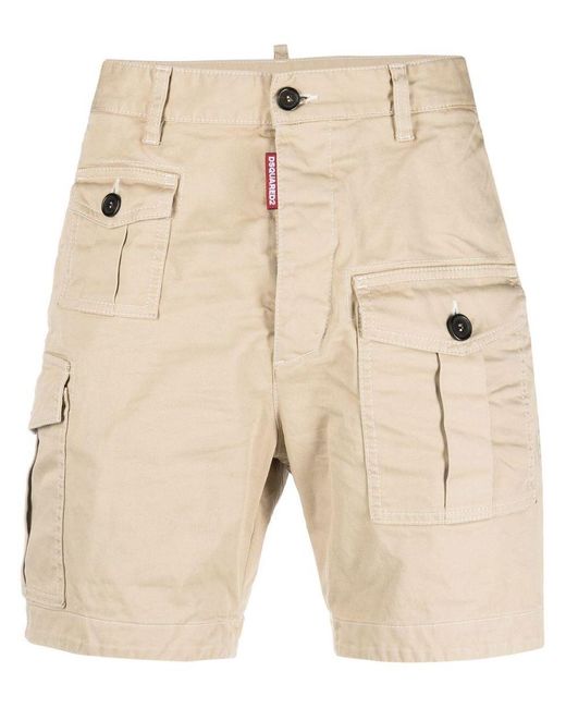 DSquared² Natural Cotton Cargo Shorts for men