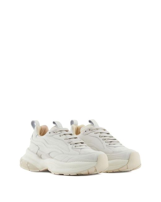 Emporio Armani White Chunky Platform Sneakers