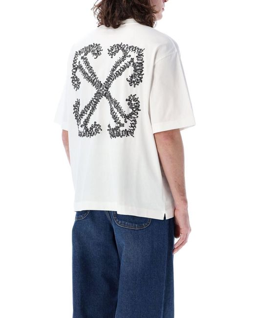 Off-White c/o Virgil Abloh White Off- Tattoo Arrow Skate T-Shirt for men