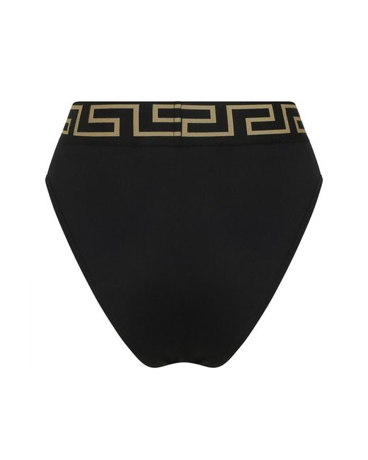 Versace Black Greca Detail Bikini Bottoms