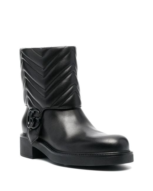 Gucci Black Double G Leather Bootie