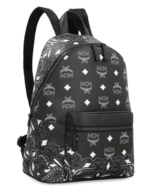 MCM Black Stark Faux Leather Backpack