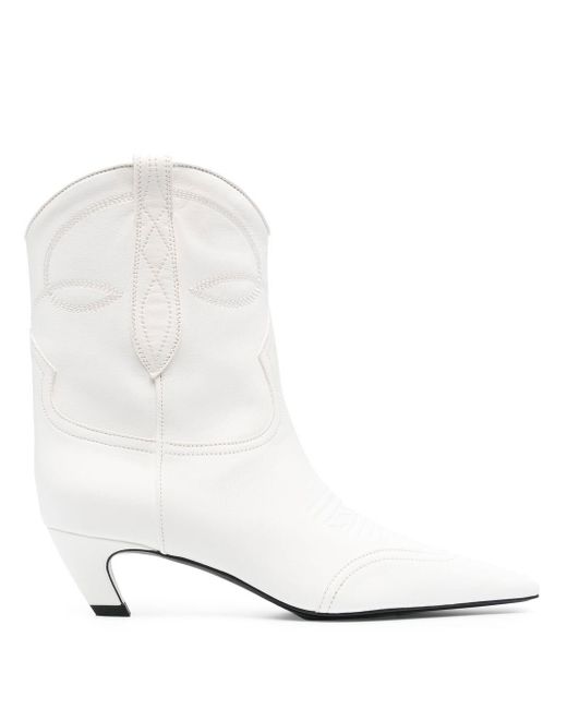 Khaite Leather Boots White - Save 22% | Lyst