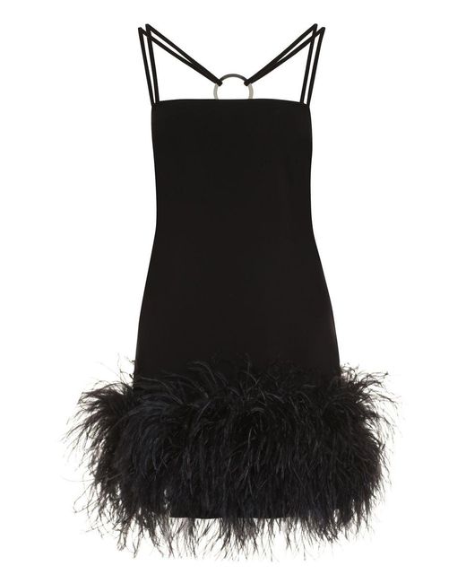 The Attico Black Fujico Feather Dress