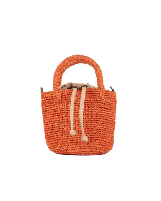 Ibeliv Women's Coral Raffia Crossbody Bag Tiga