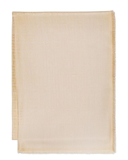Givenchy Natural Silk And Wool Scarf With Fringed Edge