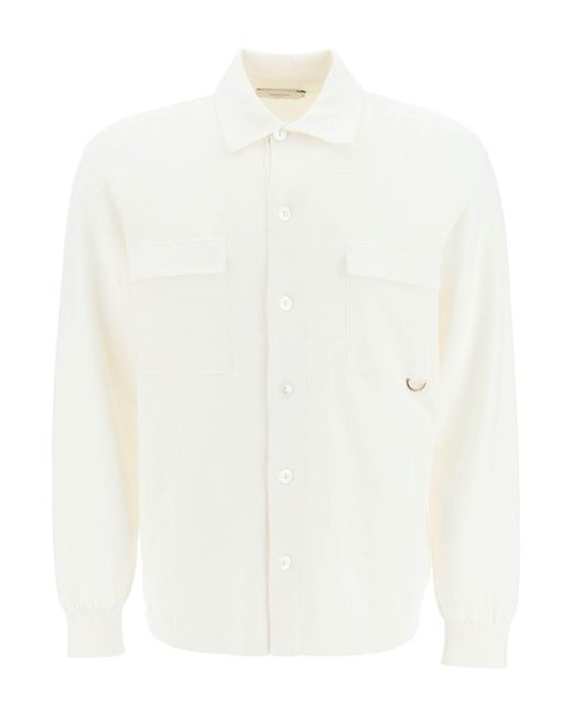 Agnona White Soft Silk-blend Shirt for men