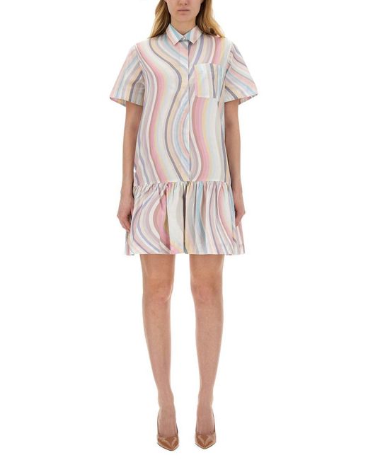 PS by Paul Smith Multicolor "Swirl" Chemisier Dress