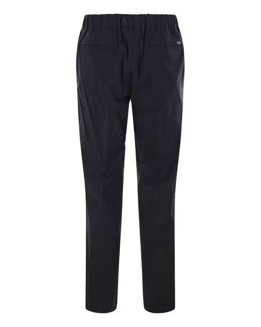Herno Blue Tech Wool Trousers for men
