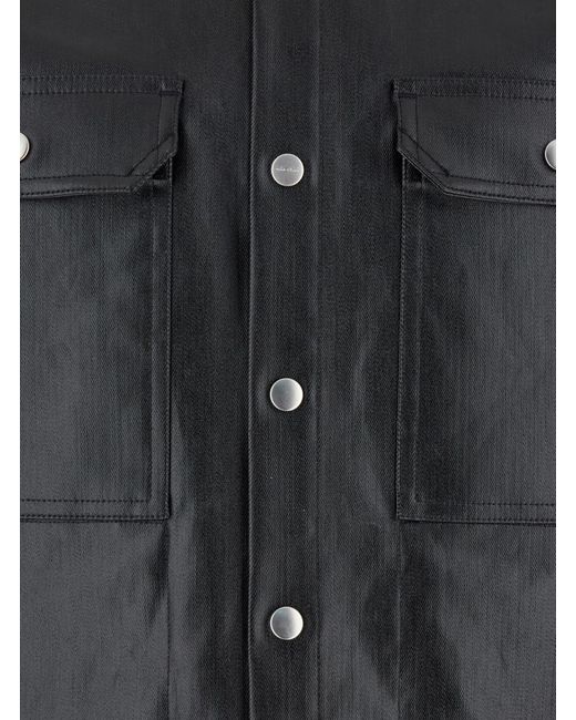 Rick Owens Black Jacket With Patch Pockets On The Chest for men