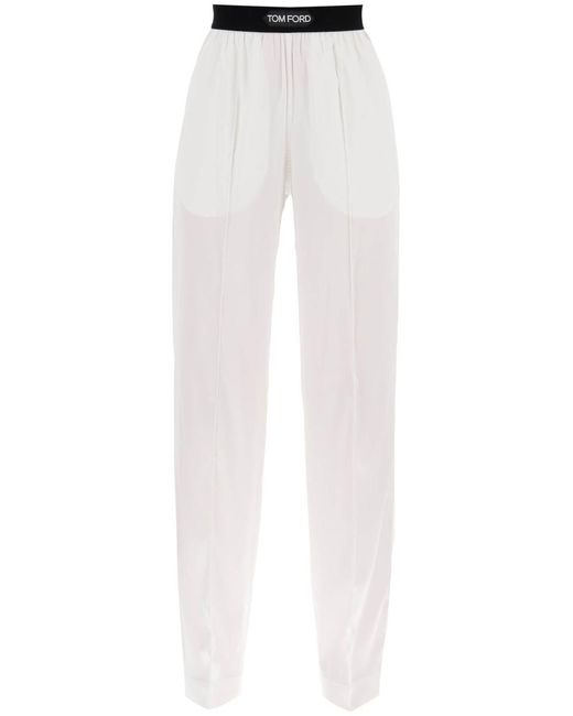 Tom Ford White Silk Pajama Pants