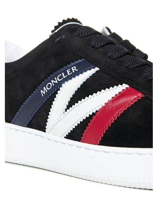 Moncler Black Navy Calf Suede Sneakers for men