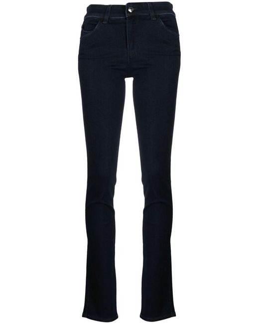 Emporio Armani J18 High-waisted Skinny-fit Viscose-blend Denim Jeans in ...