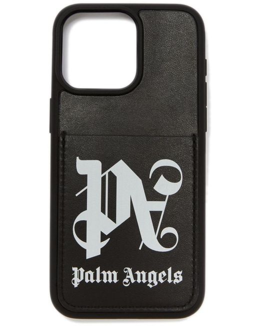 Palm Angels Black Monogram Iphone 15 Pro Max Case for men