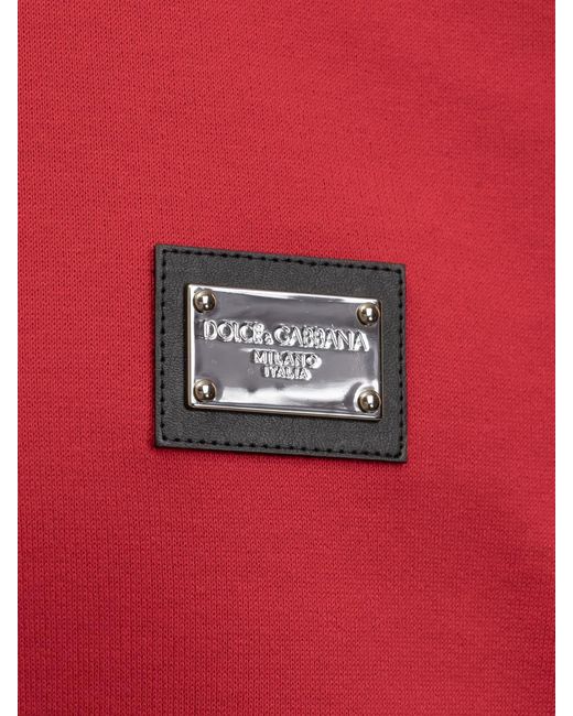 Dolce & Gabbana Red Sweatshirt With Logo for men