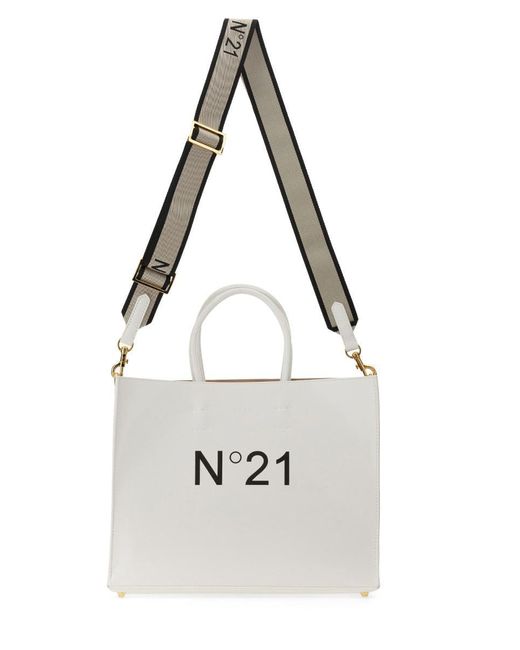N°21 White Shopper Bag With Logo