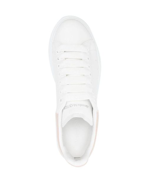 Alexander McQueen White Oversized Sneakers With Powder Shiny Spoiler
