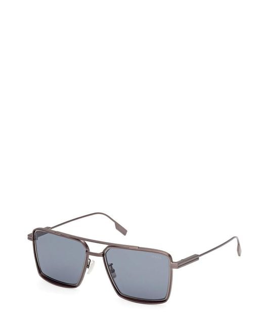Zegna Gray Sunglasses for men