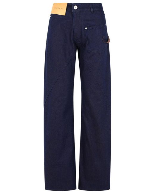 J.W. Anderson Blue Workwear' Cotton Pants With Twisted Leg