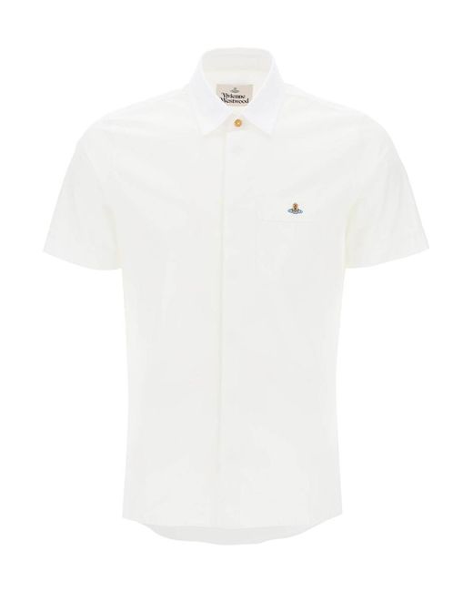 Vivienne Westwood White Slim Fit Short Sleeve Shirt for men
