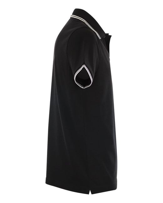 Moncler Black Polo Shirt With Logo for men