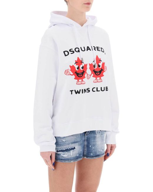 DSquared² Red Twins Club Hooded Sweatshirt