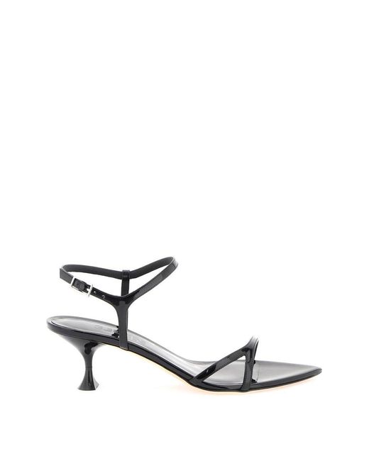 3Juin White Coral Patent Leather Sandals.