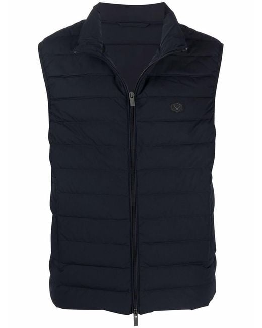 Emporio Armani Blue Logo Down Vest for men