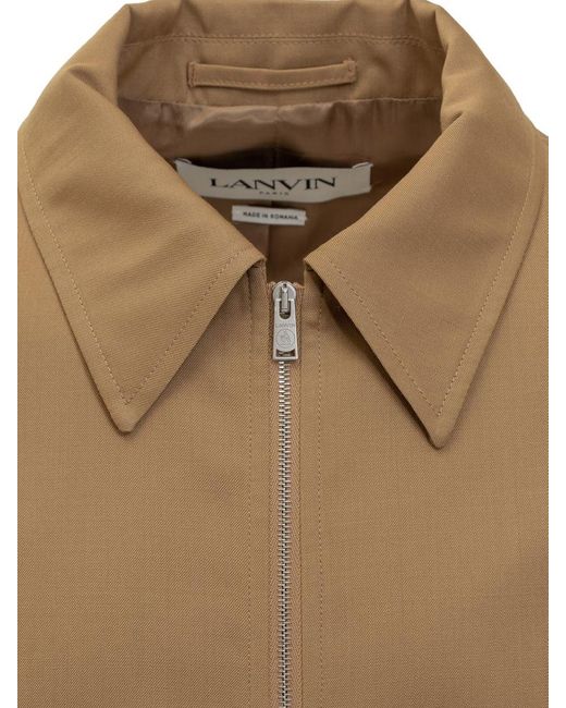 Lanvin Brown Tailored Blouson With Logo for men