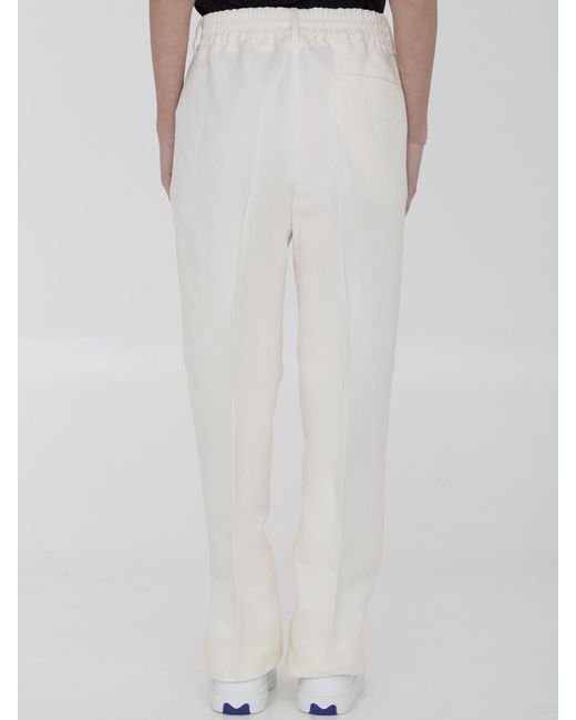 Burberry White Canvas Pants