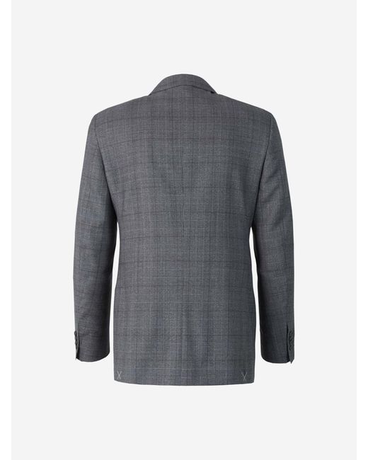 Canali Gray Prince Of Wales Motif Suit for men