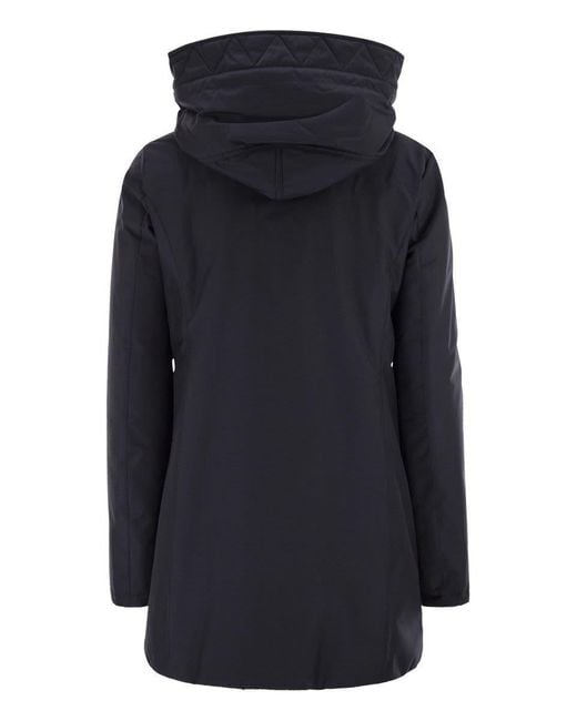 Fay Black Technical Gabardine Toggle Coat