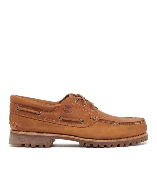 Timberland Brown Authentics 3 Eye Classic Lug Shoes for men