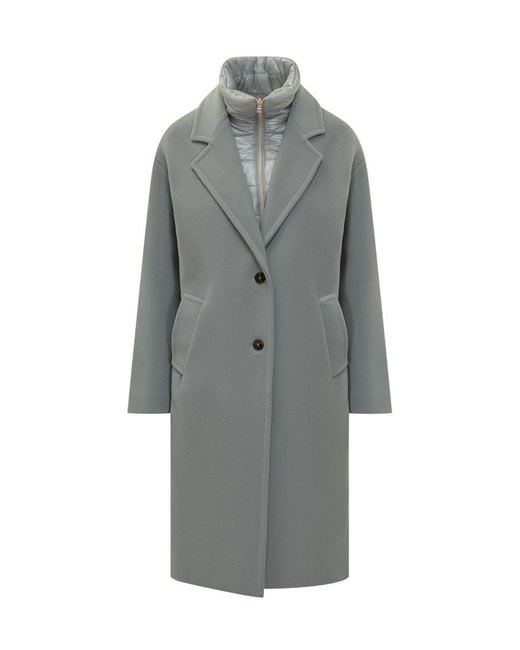 Herno Gray Grey Coat With Padded Vest Inside