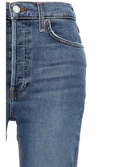 Re/done Blue Jeans '90S High Rise Ankle Crop'