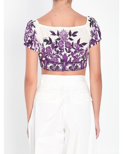 Dolce & Gabbana Pink Dolce&Gabbana Top With Maiolica Print
