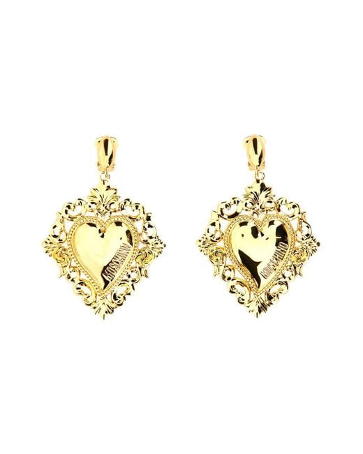 Moschino Metallic "gold Heart" Earrings